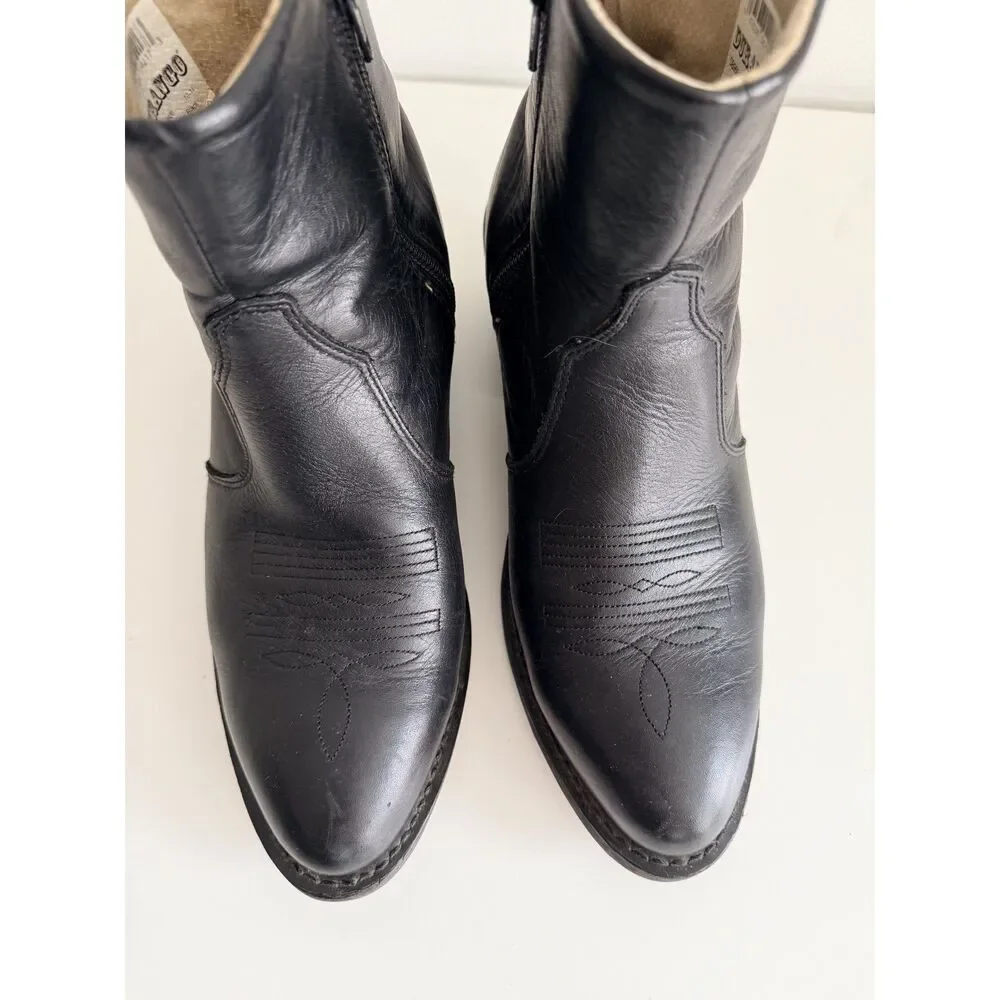 Durango DB950 Men's 7.5EE Black Leather Side Zip Western Ankle Cowboy Boots USA